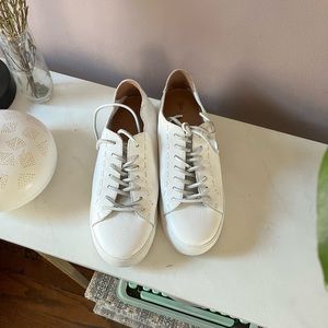 Frye White Leather Sneakers